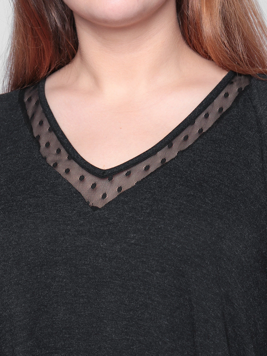 Пуловер с сетчатой отделкой